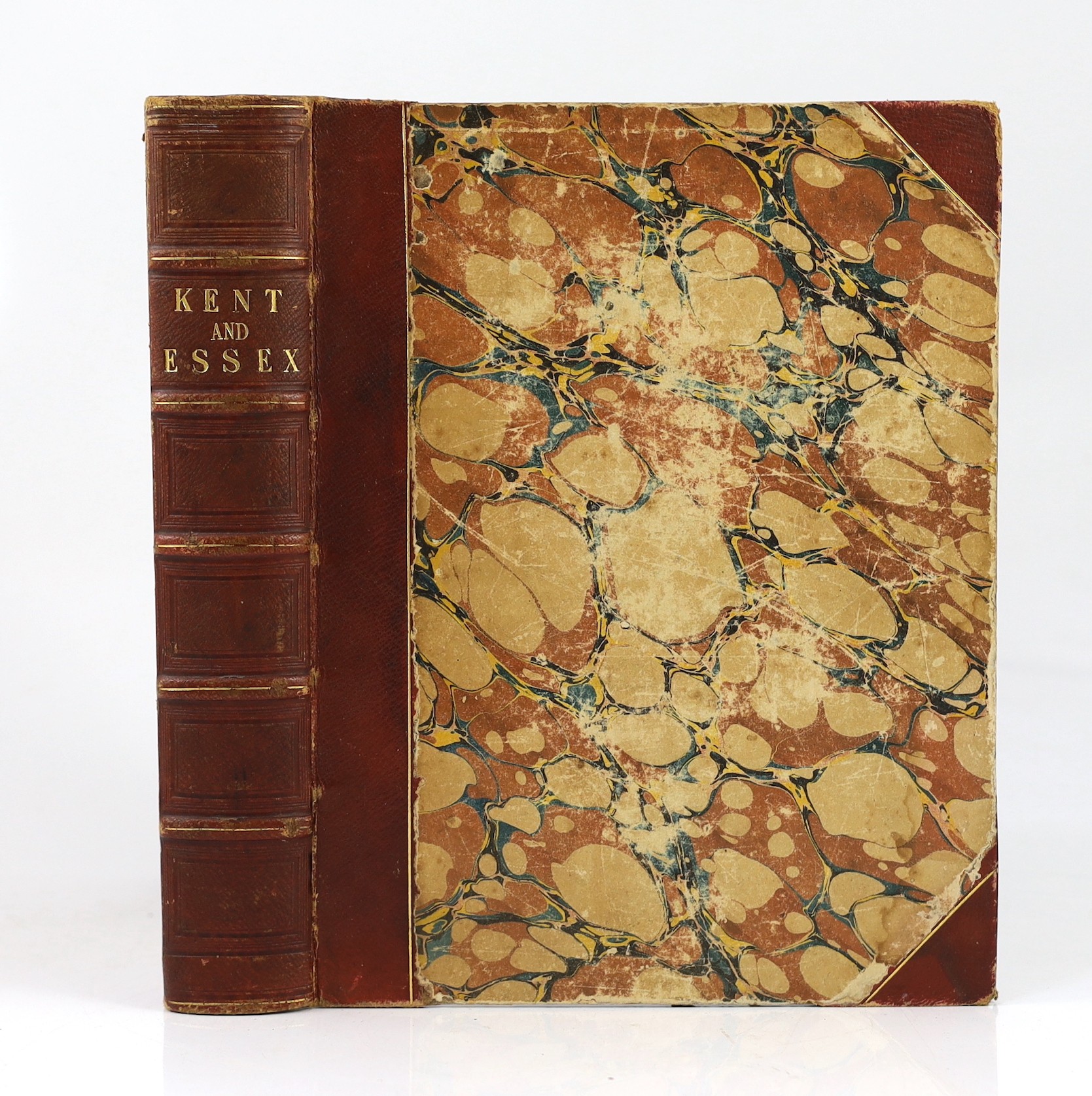 KENT: The Picturesque Beauties of Great Britain: illustrated by topographical, historical, and critical notes....Kent. pictorial engraved and printed titles, folded map and 64 plates; bound with: (The Same) - Essex volum